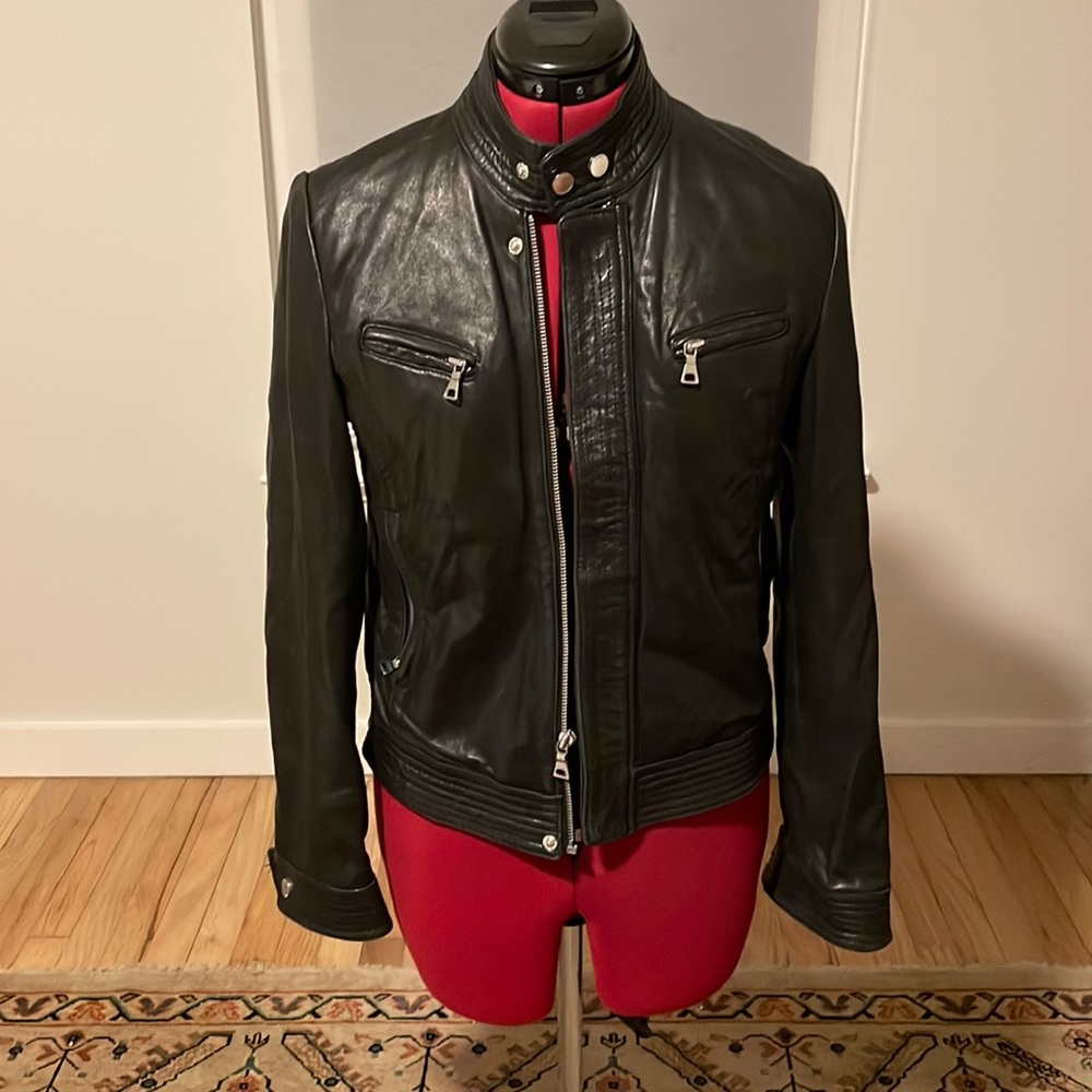 Genuine leather Tommy Hilfiger moto jacket